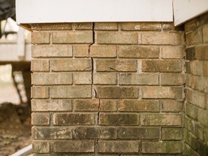 Cracked Brick Foundation in Eastern & Central PA